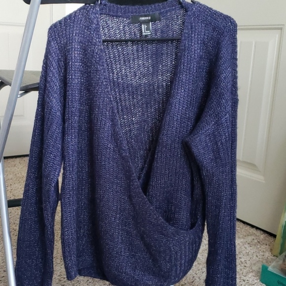 Blue V-Neck Sweater - Picture 1 of 2